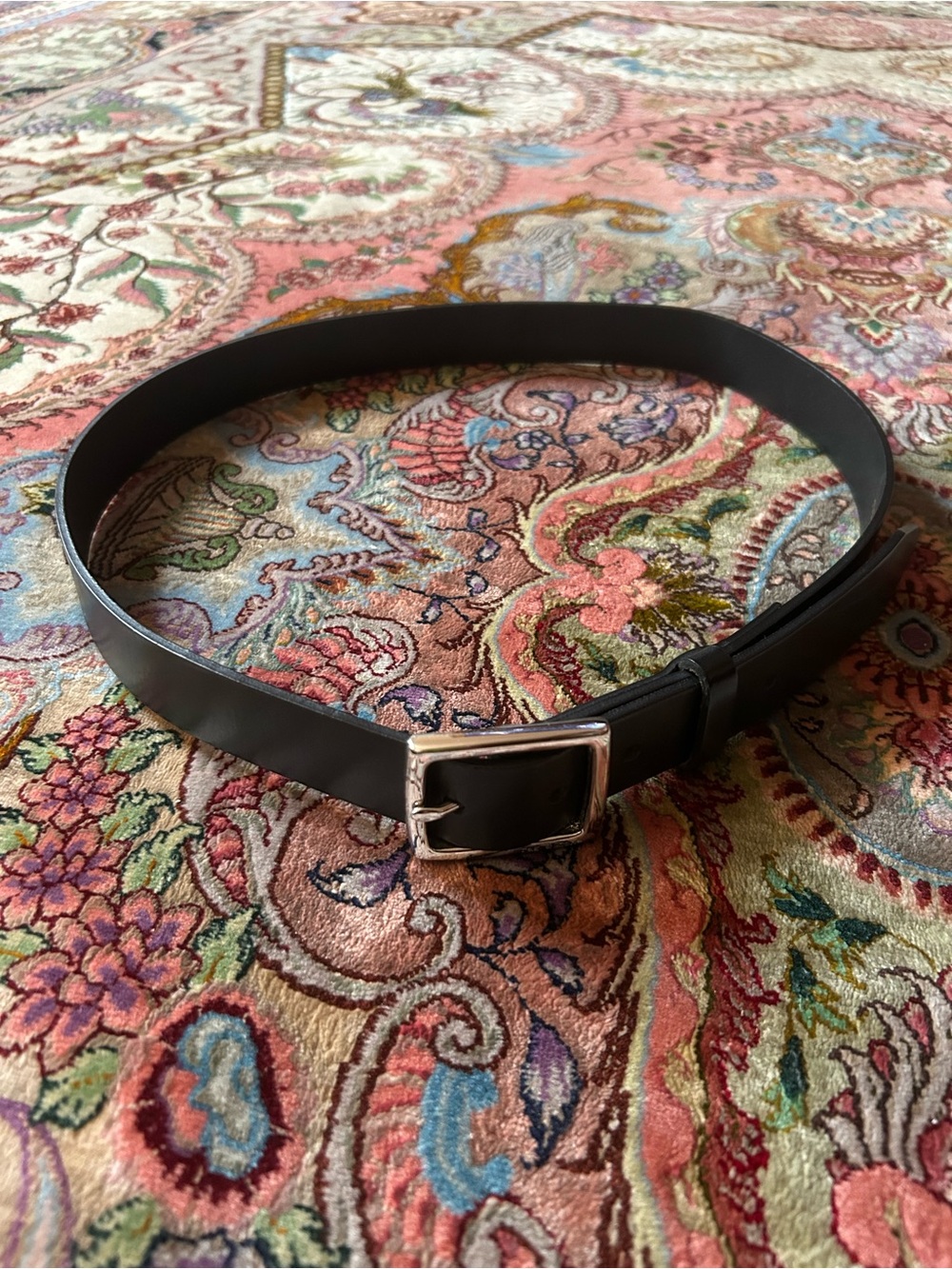 Rag & Bone Womens Boyfriend Leather Belt In Black Size Medium Silver Hardware